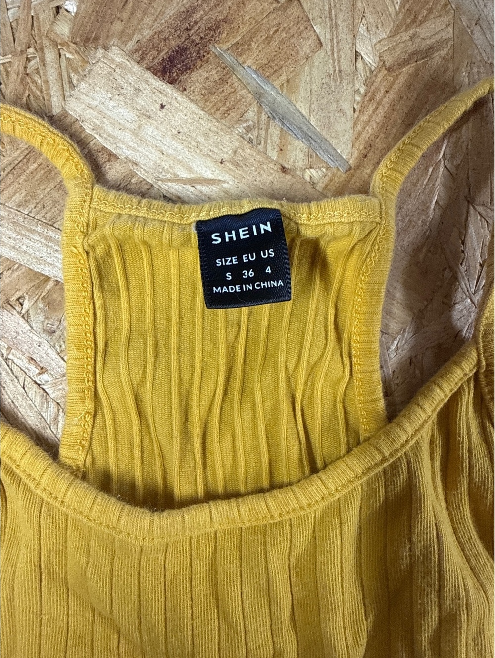 Shein Yellow Ribbed Crop Top Tank - Picture 3 of 4